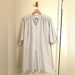 Doen Cotton Dress with Pockets, Blue/White Striped